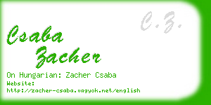 csaba zacher business card